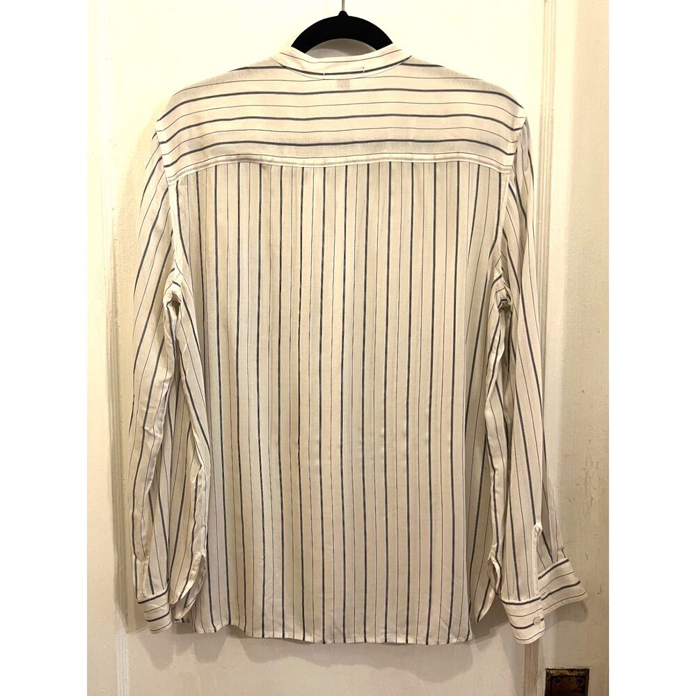 James Perse Los Angeles Stripe Button Up Long Sleeve Shirt Top Women's Size 3 - Picture 6 of 11